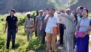 The Governor of Arunachal Pradesh Brig. (Dr.) B.D. Mishra (Retd) visit the the burial and cremation ground for Itanagar Capital Complex, at Karsingsa, 27 km from Itanagar on 5th November 2017.